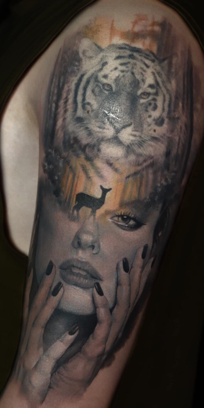 Girl Potrait Tattoo by Realism Tattoo Studio