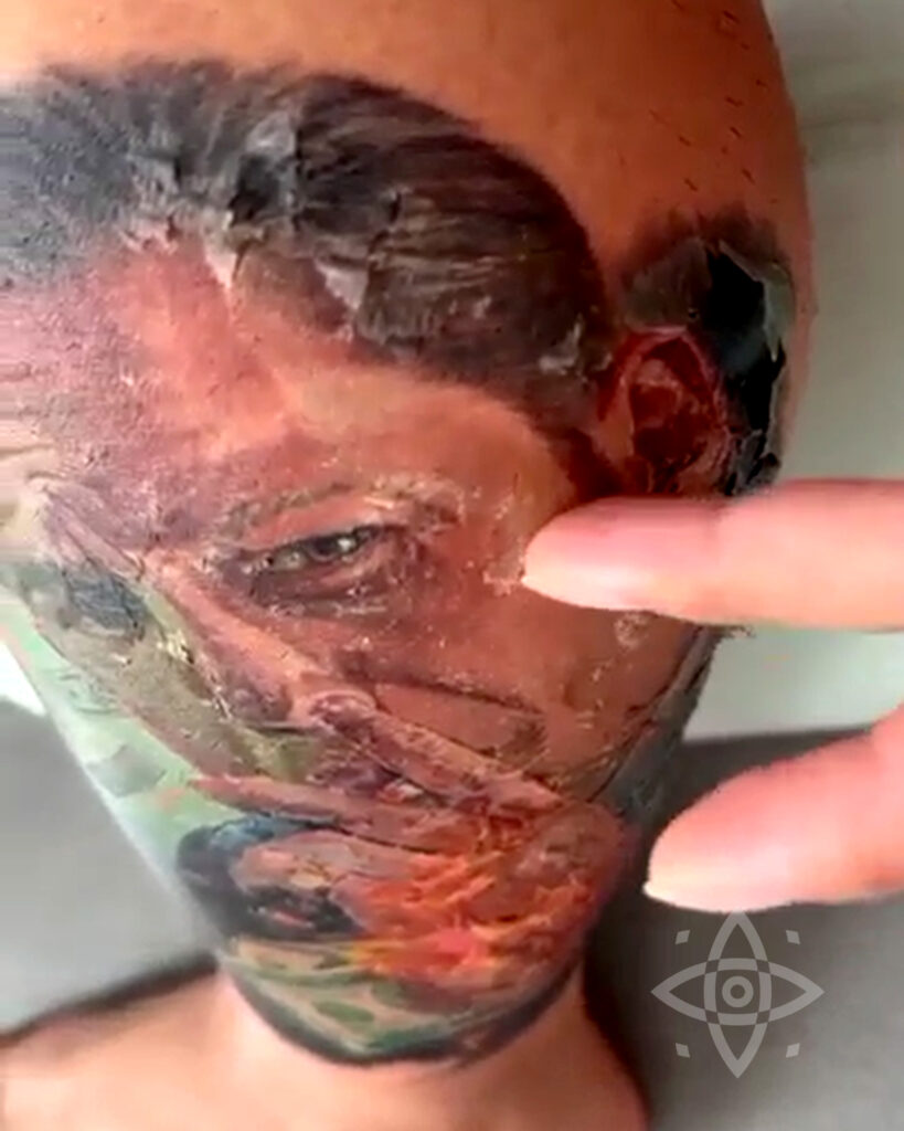 Tattoo beginning to peel during healing