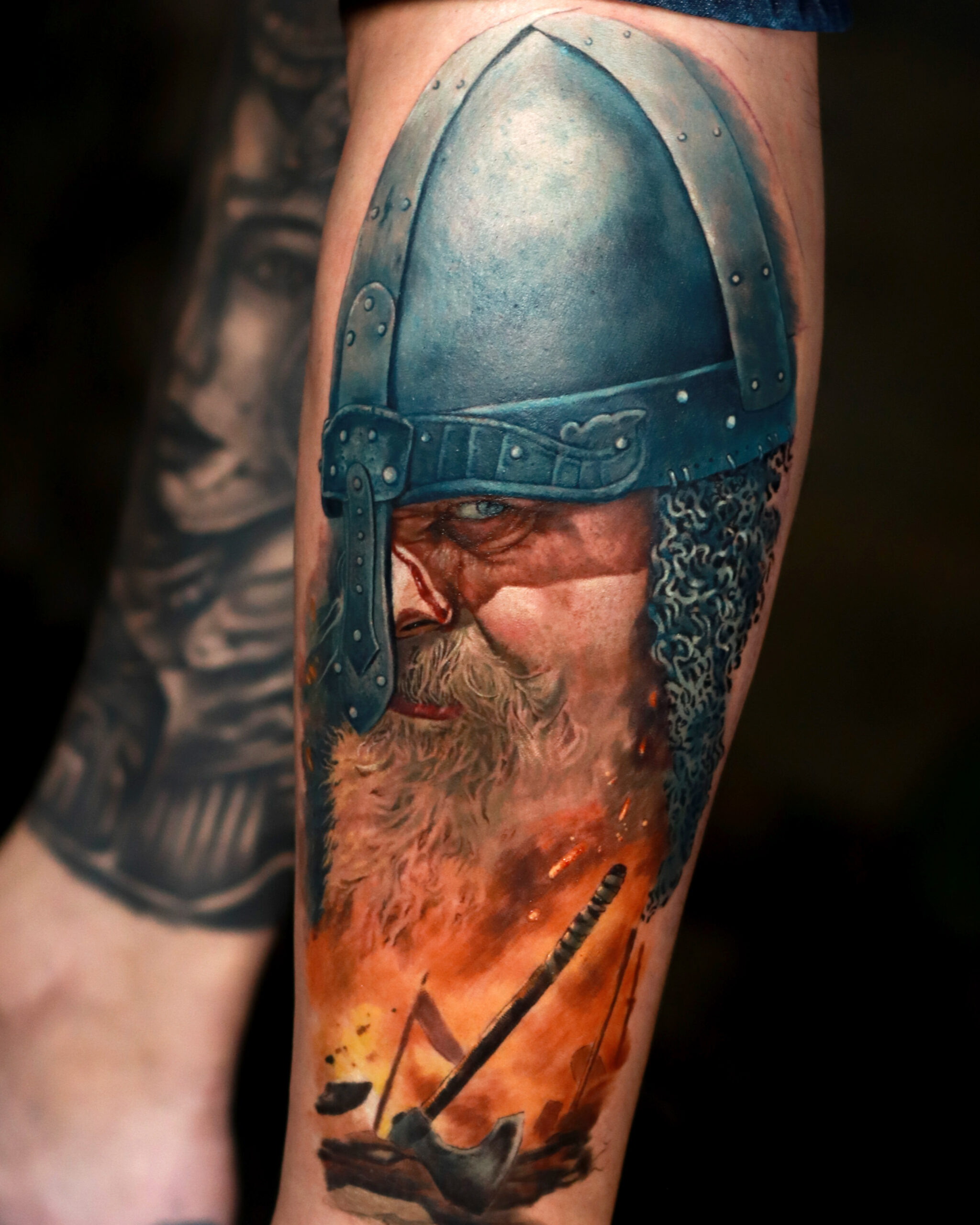 Viking warrior portrait khi mới hoàn thành.